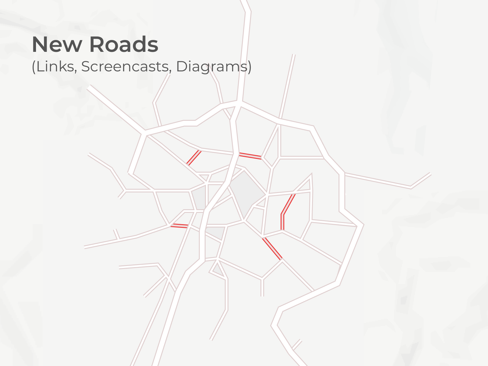 New roads connecting old, existing ones on a vector map